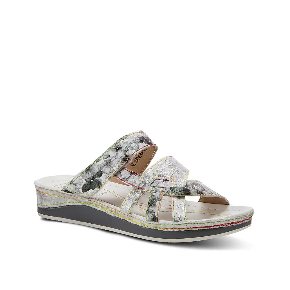 L'Artiste by Spring Step Caiman Platform Sandal | Women's | Silver Multicolor Cover