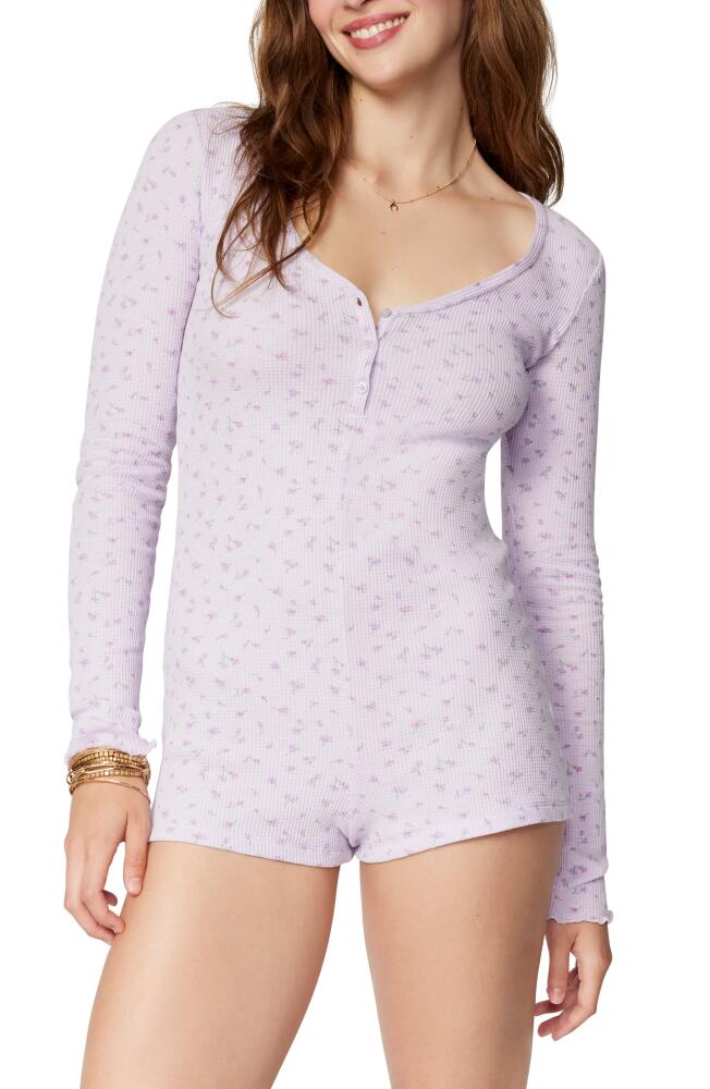 Florence by Mills Micro Thermal Long Sleeve Romper in Soft Millie Lav Garden Floral Cover