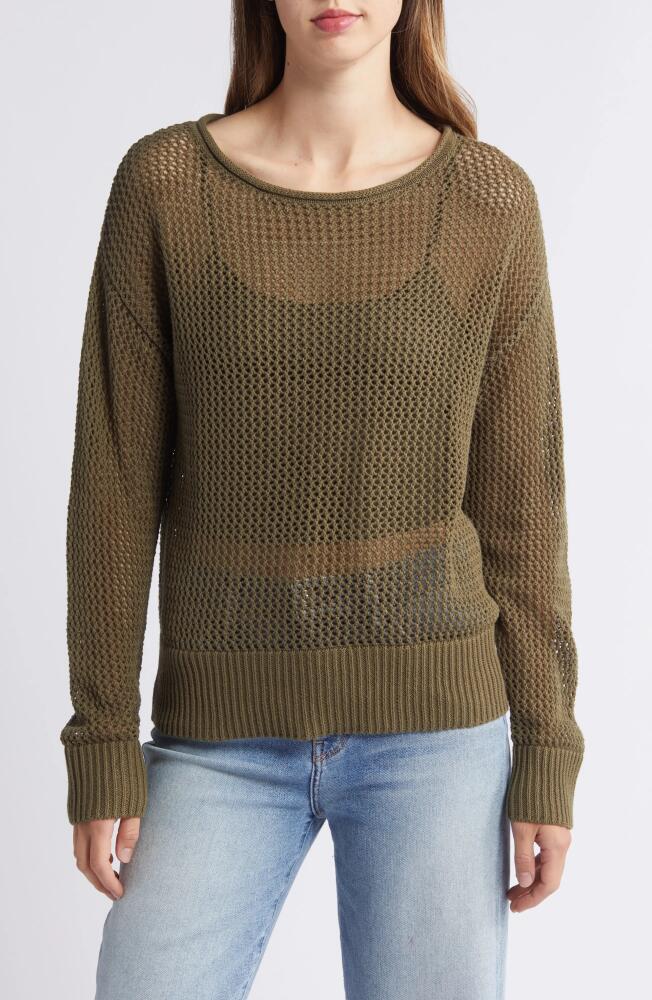 Sanctuary Open Knit Sweater in Burnt Olive Cover