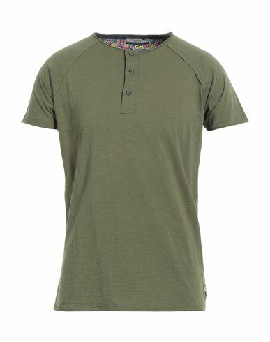 Yes Zee By Essenza Man T-shirt Military green Cotton Cover