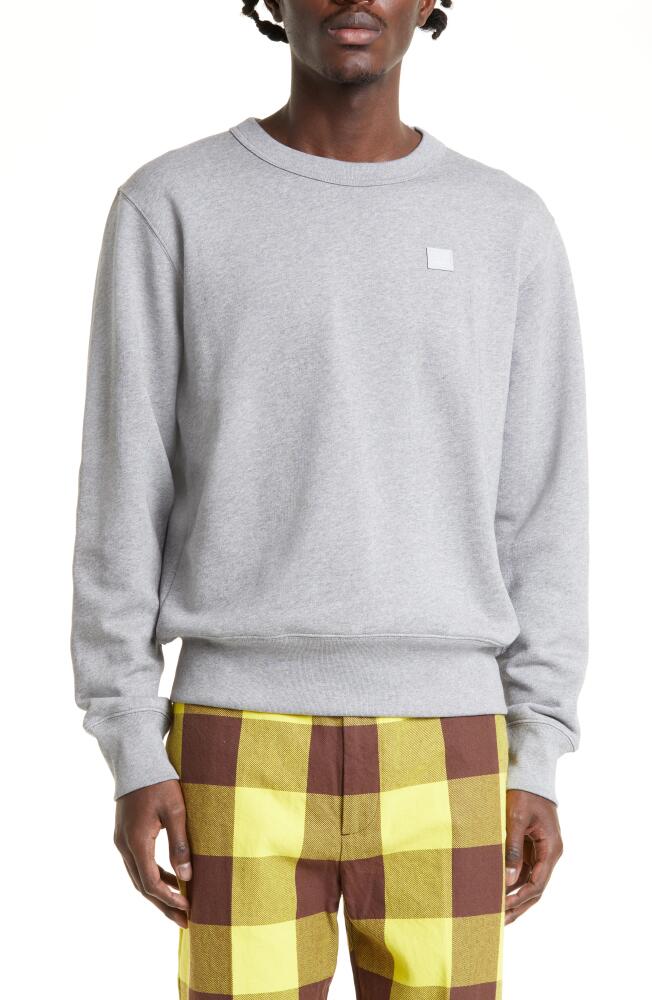 Acne Studios Face Patch Sweatshirt in Light Grey Melange Cover