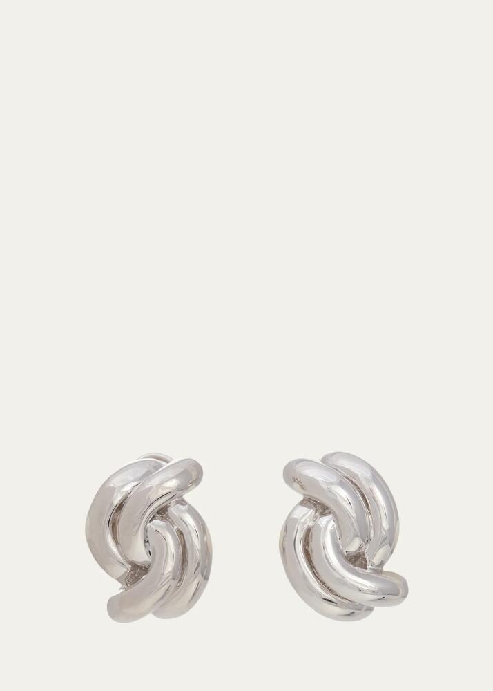 Sidney Garber 18K White Gold Large Swirl Clip Earrings Cover