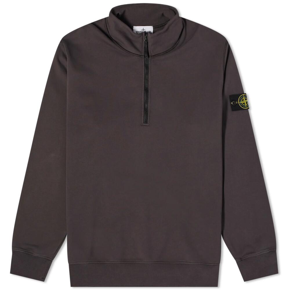 Stone Island Men's Garment Dyed Half Zip Sweat in Charcoal Cover