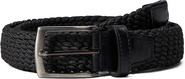 Johnston & Murphy Woven Stretch Knit Belt (Black Solid) Men's Belts Cover