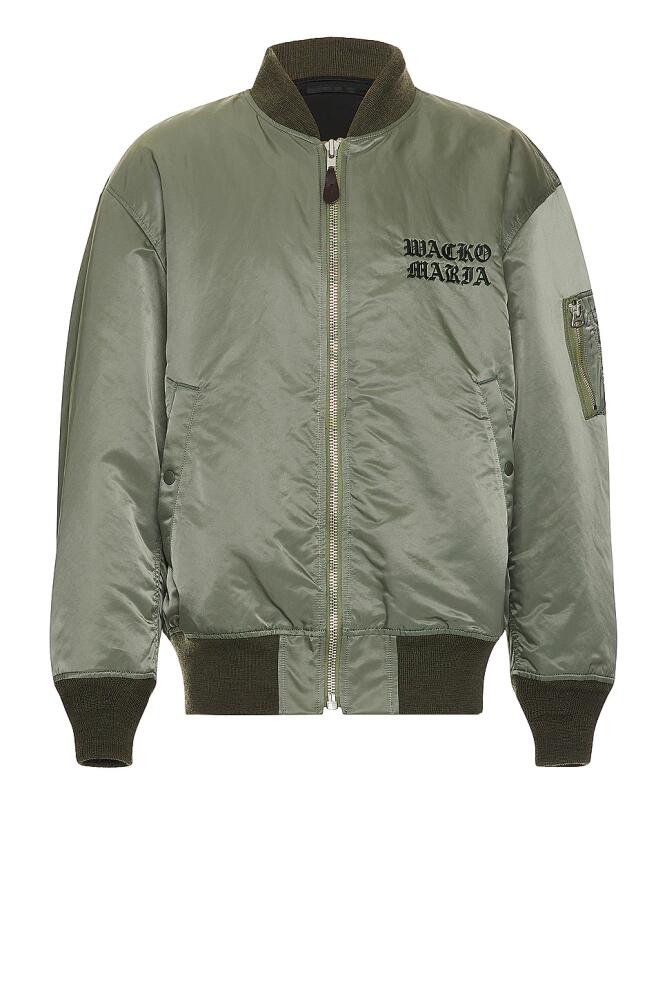 WACKO MARIA Ma-1 Flight Jacket in Green Cover