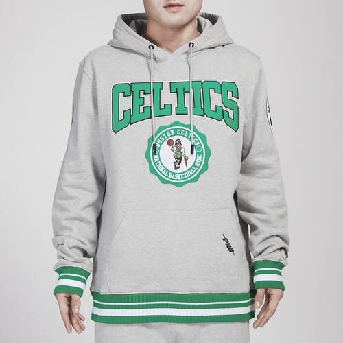 Pro Standard Celtics Crest Emblem Fleece P/O Hoodie - Mens Gray Cover