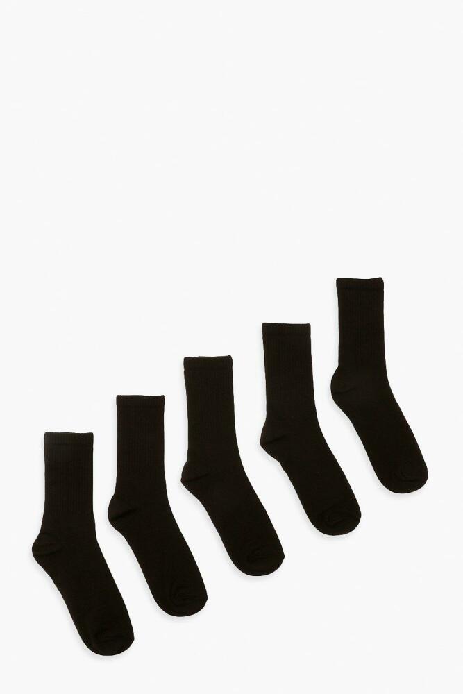 boohoo Womens Recycled Black Sports Socks 5 Pack Cover