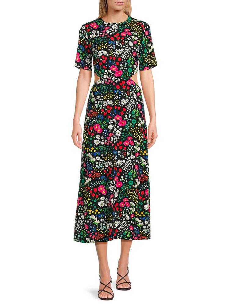 The Kooples Women's Floral Cut Out Maxi Dress - Black Multi Cover