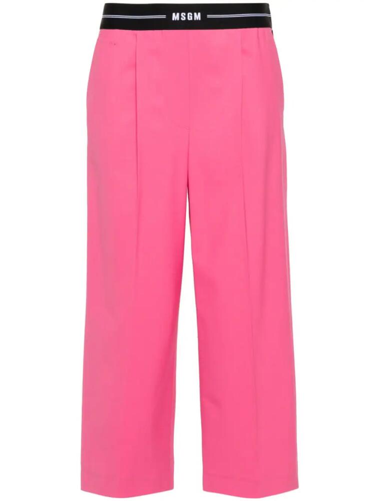 MSGM cropped wide-leg trousers - Pink Cover