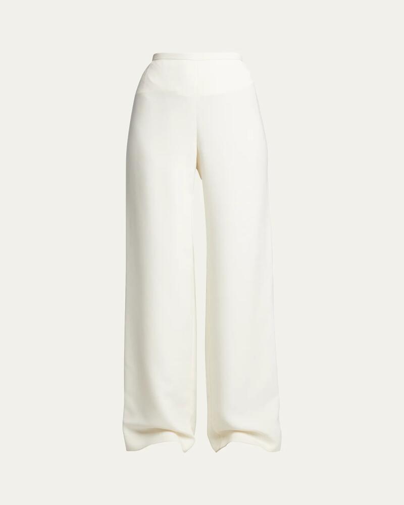 THE ROW Roger Wide-Leg Viscose-Wool Pants Cover