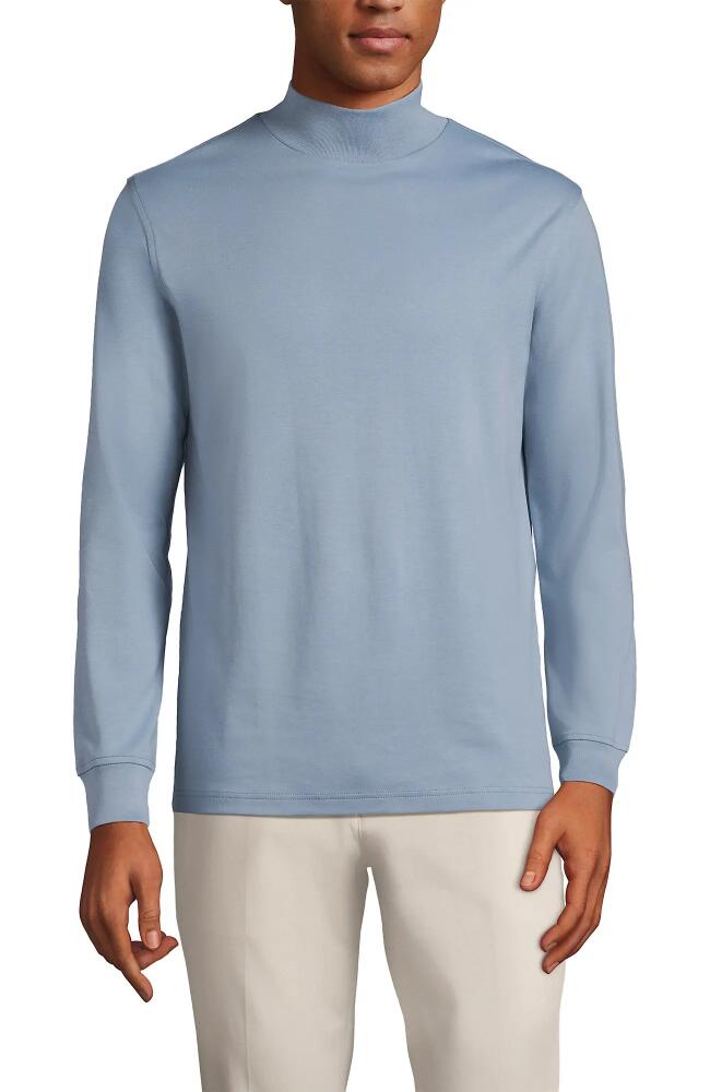 Lands' End Cotton Supima Mock Turtleneck in Pale Slate Blue Cover