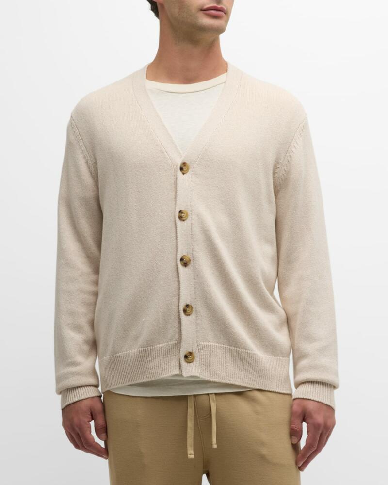 ATM Anthony Thomas Melillo Men's Linen-Blend Jersey Cardigan Cover