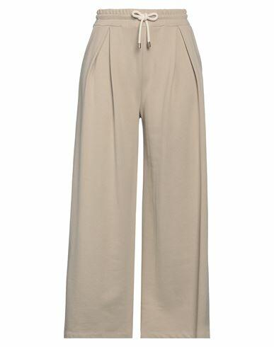 Haveone Woman Pants Beige Cotton Cover