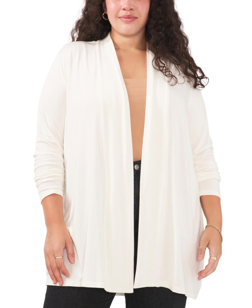 Vince Camuto Plus Size Solid Open-Front Cardigan Sweater - New Ivory Cover