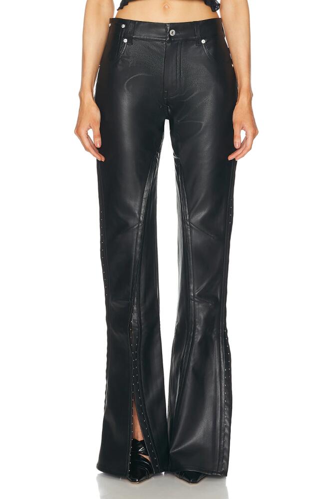 Y/Project Hook And Eye Slim Leather Pant in Black Cover