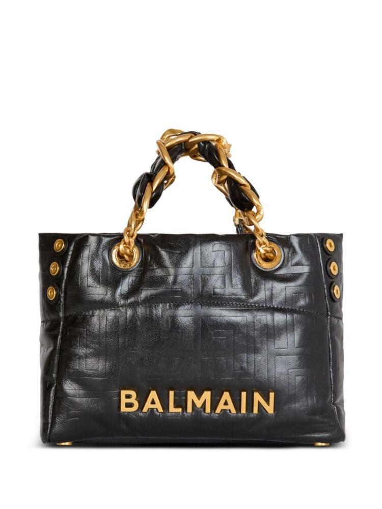 Balmain small 1945 Soft leather tote bag - Black Cover