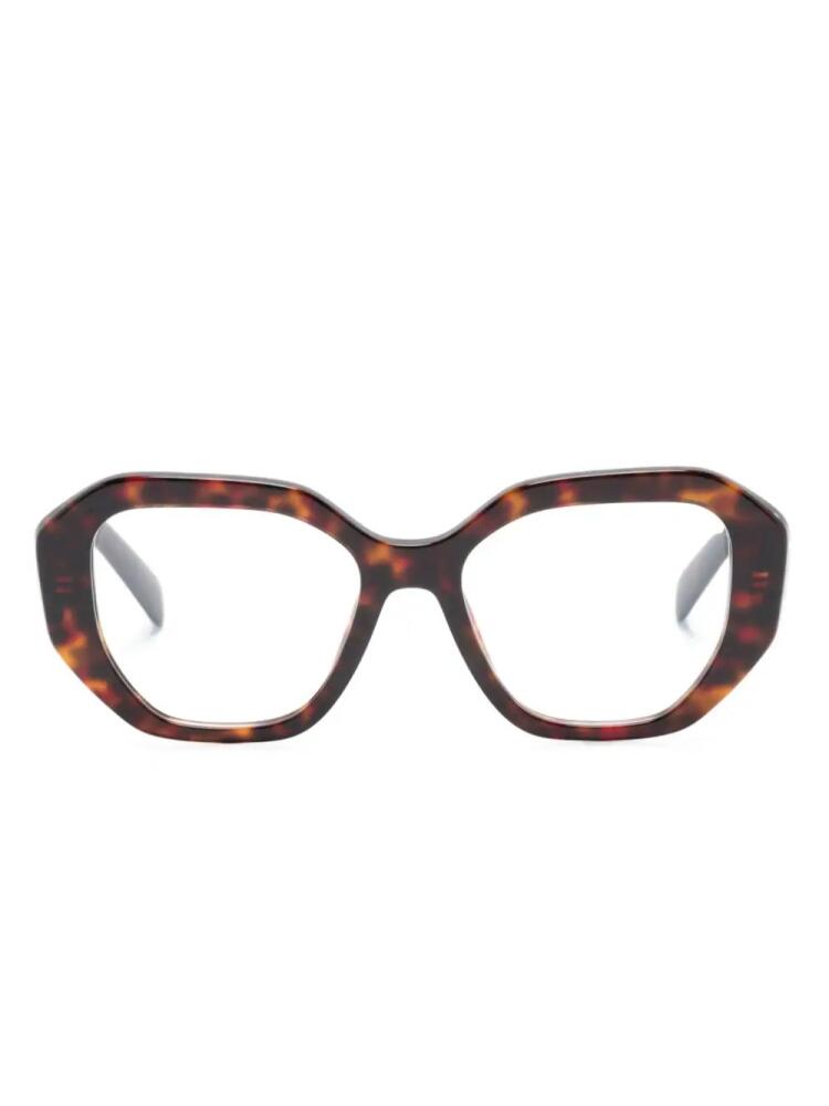 Prada Eyewear tortoiseshell geometric-frame glasses - Brown Cover