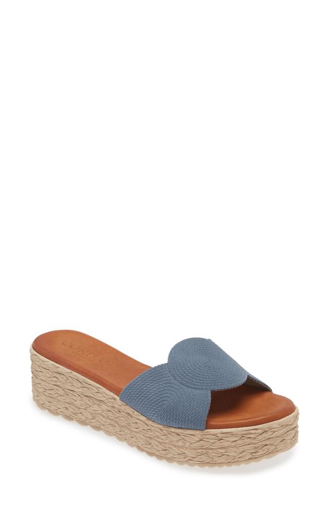 Cordani Britta Espadrille Platform Wedge Slide Sandal in Jeans Suede Cover