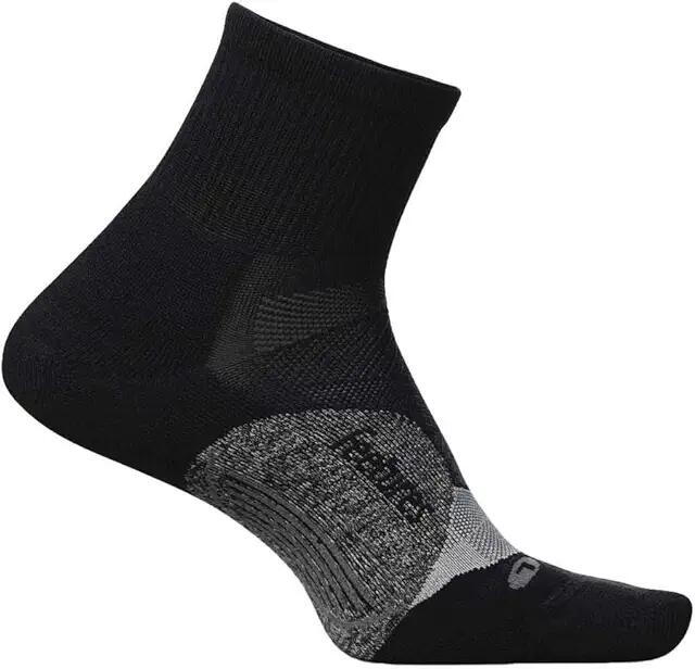 Feetures Elite Light Cushion Quarter (Black 1) Crew Cut Socks Shoes Cover