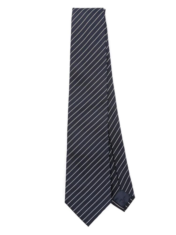 Emporio Armani striped silk tie - Blue Cover