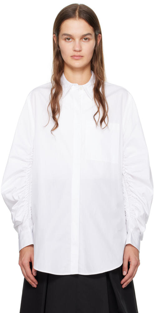 3.1 Phillip Lim White Gathered Shirt Cover