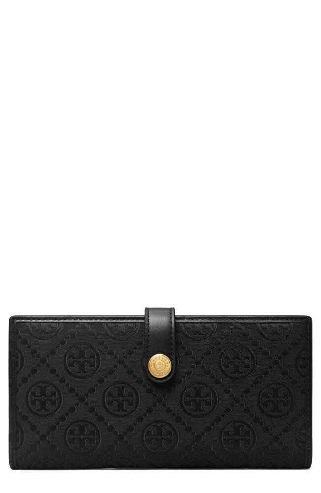 Tory Burch T Monogram Slim Bifold Wallet in Black Cover