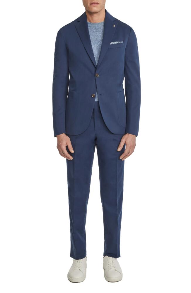 Jack Victor Irving Solid Blue Cotton & Cashmere Suit in Navy Cover