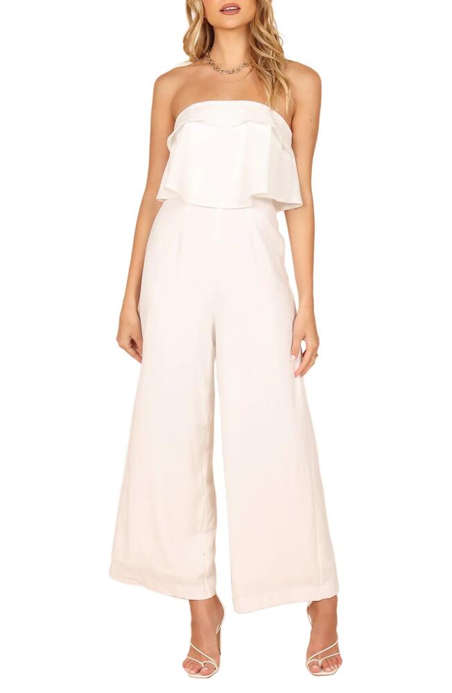 Petal & Pup Katia Strapless Wide Leg Jumpsuit in White Cover