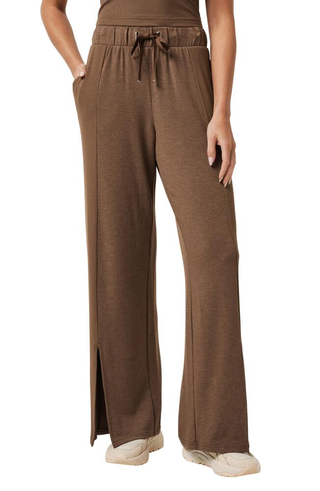 TravisMathew Hidden Local Front Slit Sweatpants in Heather Cocoa Brown Cover