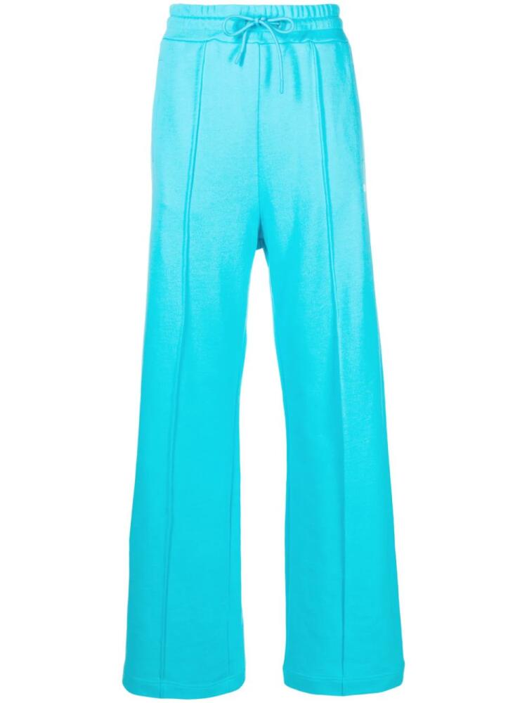 MSGM logo-print wide-leg track pants - Blue Cover