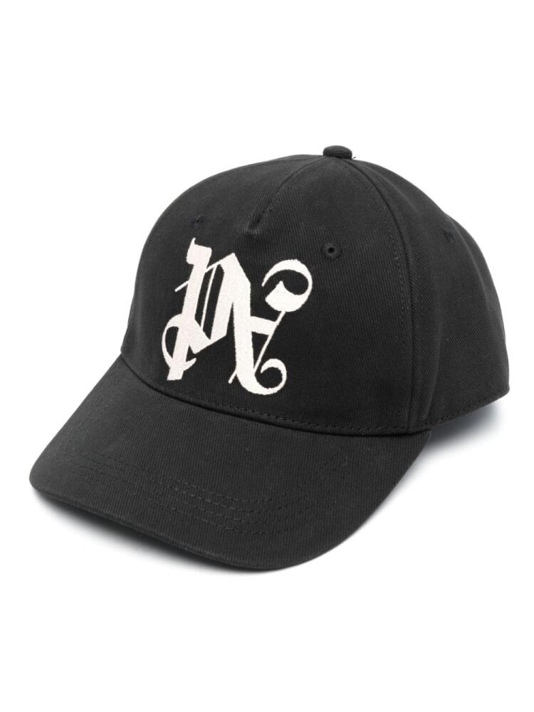 Palm Angels monogram-embroidered cotton cap - Black Cover