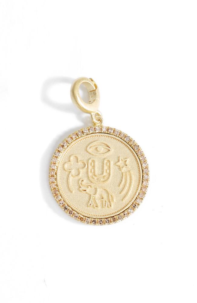 Meira T Coin Charm Pendant in Yellow Gold Cover