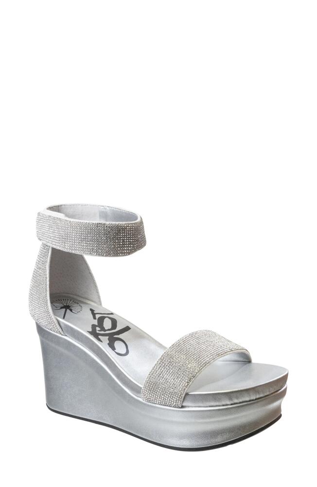 OTBT Status Crystal Embellished Wedge Sandal in Silver Cover