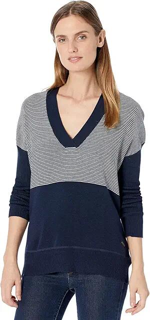 Carve Designs Aurora Sweater (Navy Mini Stripe) Women's Sweater Cover