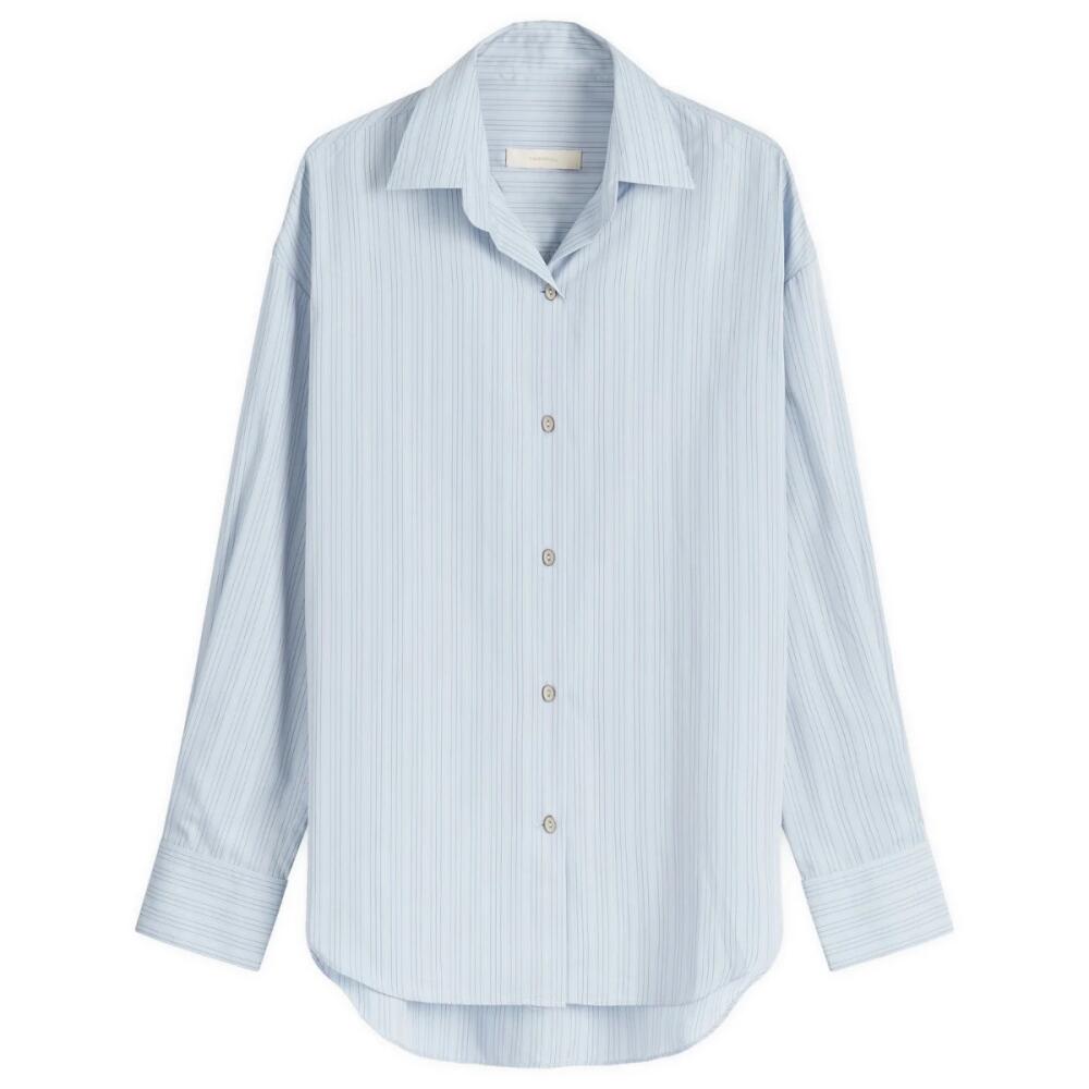 Faithfull The Brand Women's Freja Shirt in Blue Pinstripe Cover