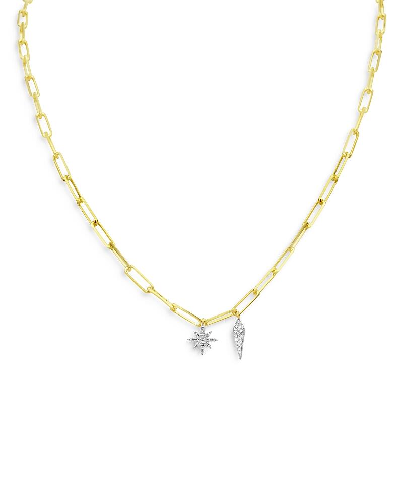 Meira T 14K Yellow & White Gold Diamond Starburst Necklace, 16 Cover