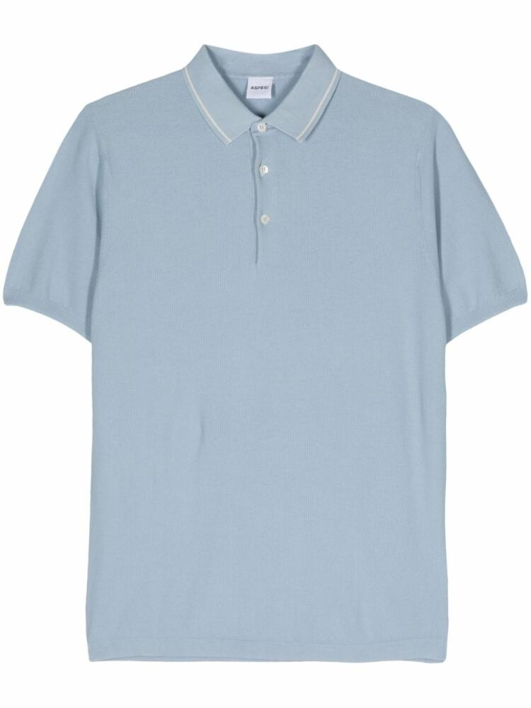 ASPESI piqué cotton polo shirt - Blue Cover