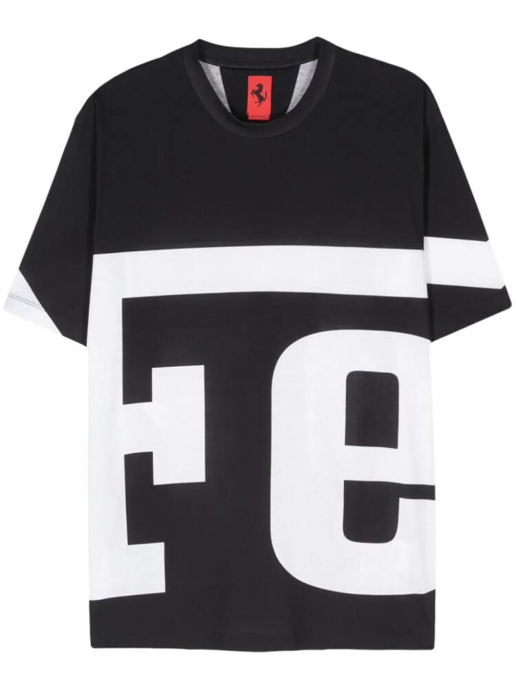 Ferrari logo-print cotton T-shirt - Black Cover