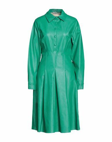 Boutique De La Femme Woman Midi dress Green Viscose, Polyurethane Cover