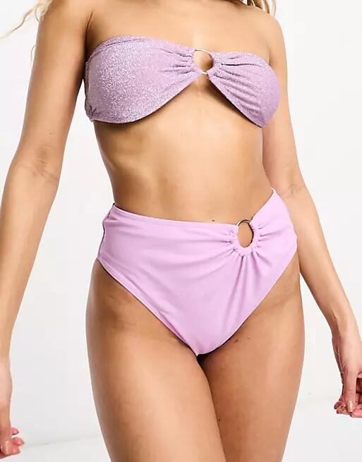 The Frolic amethyst ring detail bikini bottoms in purple Cover