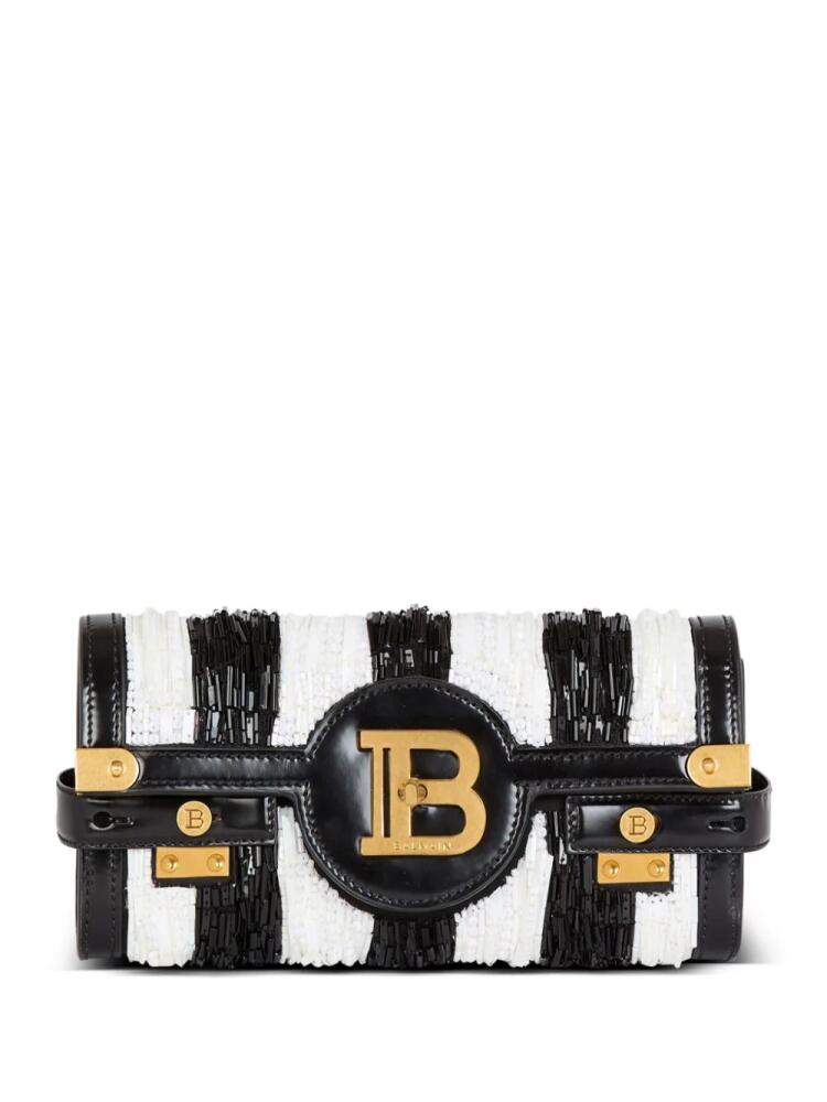 Balmain B-Buzz bead-embellished clutch bag - Black Cover