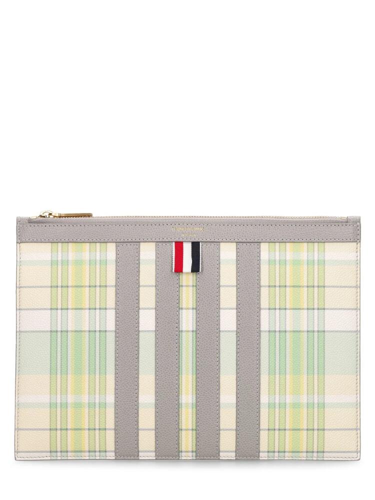 THOM BROWNE Small Striped Leather Document Holder Cover