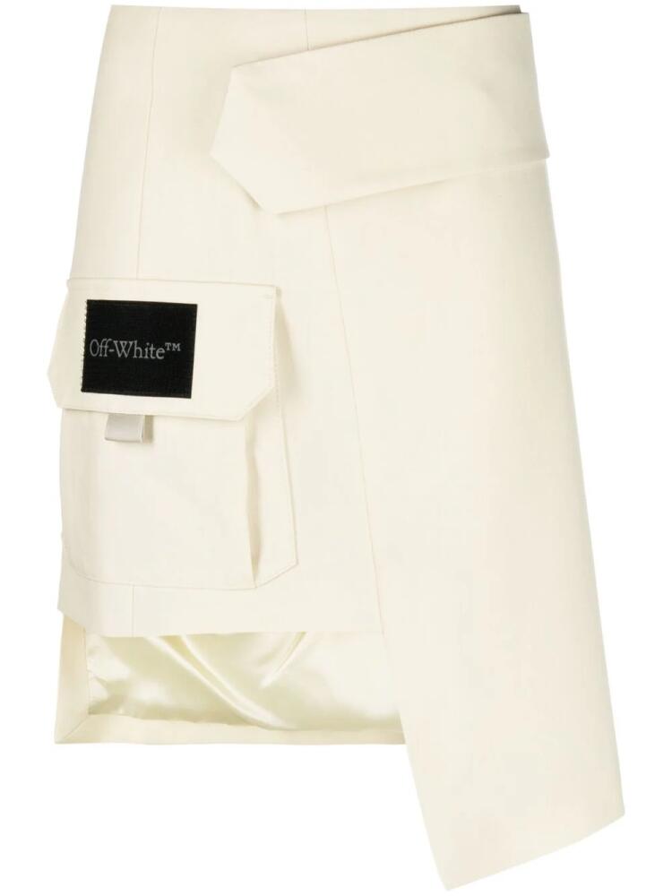 Off-White asymmetric wool mini skirt - Neutrals Cover