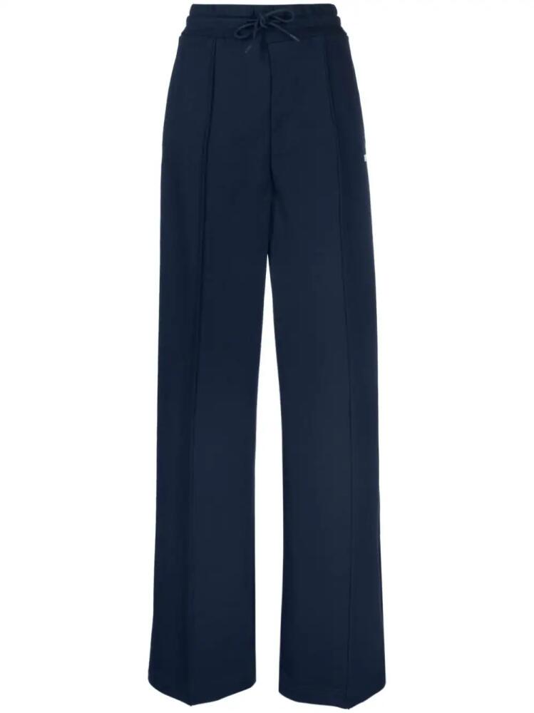 MSGM logo-print cotton track trousers - Blue Cover