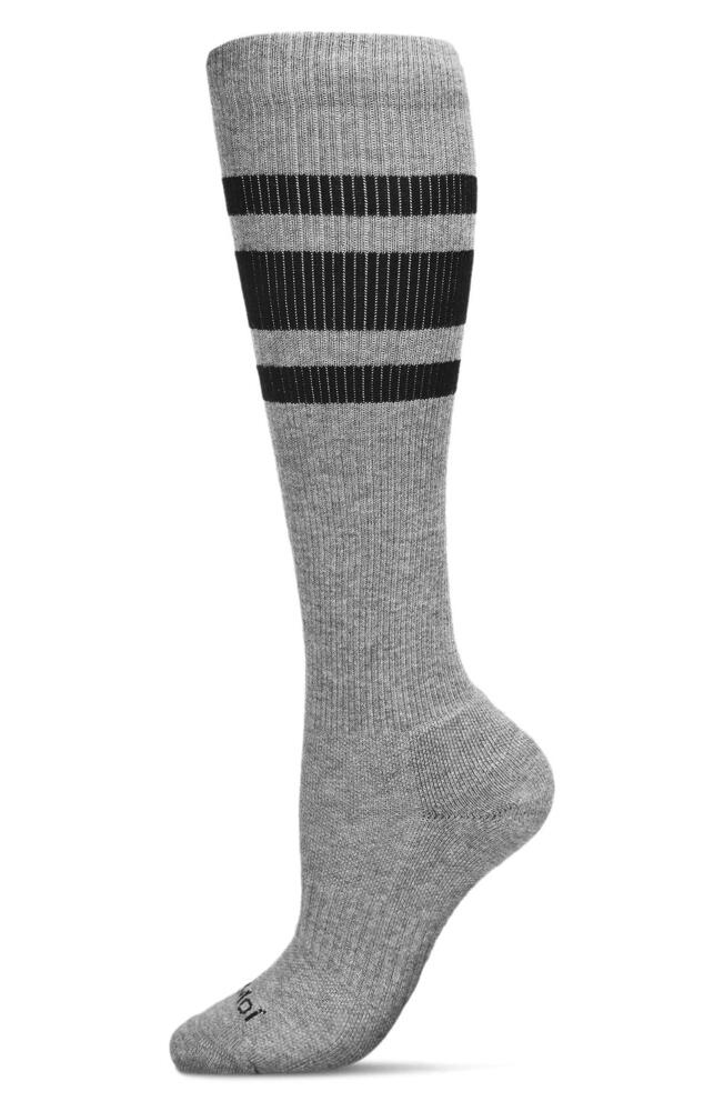 MeMoi Stripe Performance Knee High Compression Socks in Med Gray Heather Cover