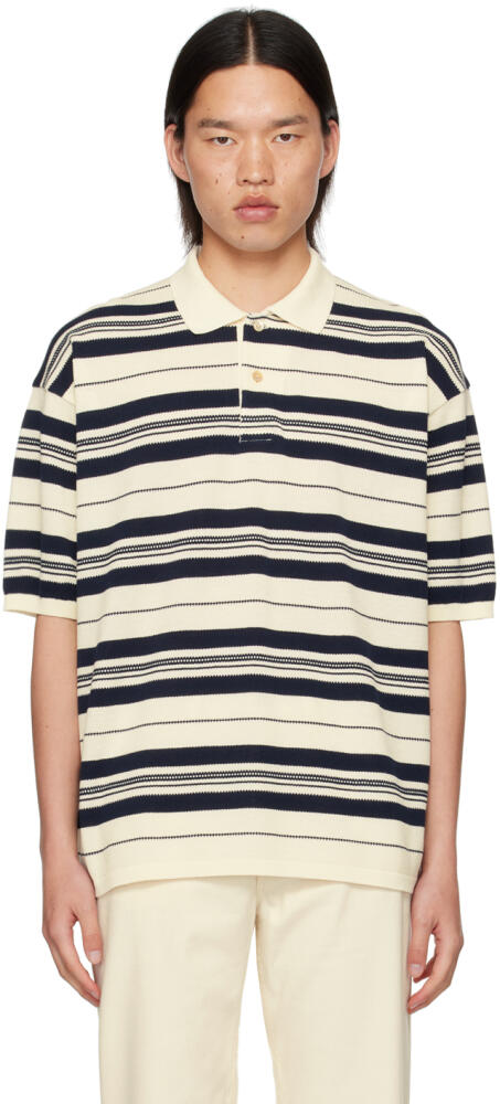 nanamica Off-White Stripe Polo Cover