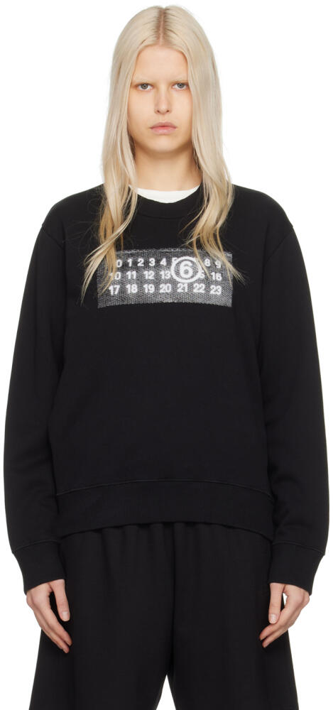 MM6 Maison Margiela Black Printed Sweatshirt Cover