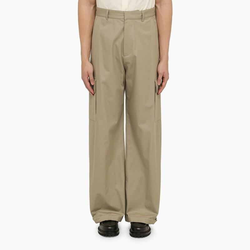 Off-White™ Beige cotton wide cargo trousers Cover