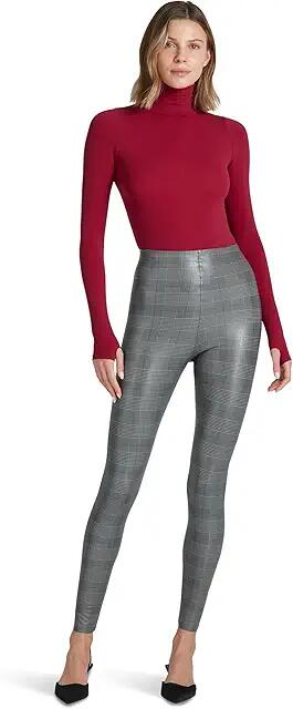 Commando Faux Leather Plaid Legging (Glen Plaid) Women's Dress Pants Cover