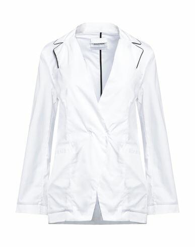 Brand Unique Woman Blazer White Cotton, Elastane Cover